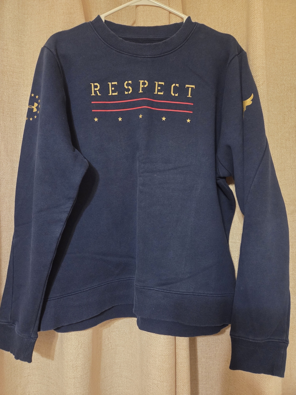 Under Armour Navy Crewneck Sweatshirt with 'RESPECT' Print